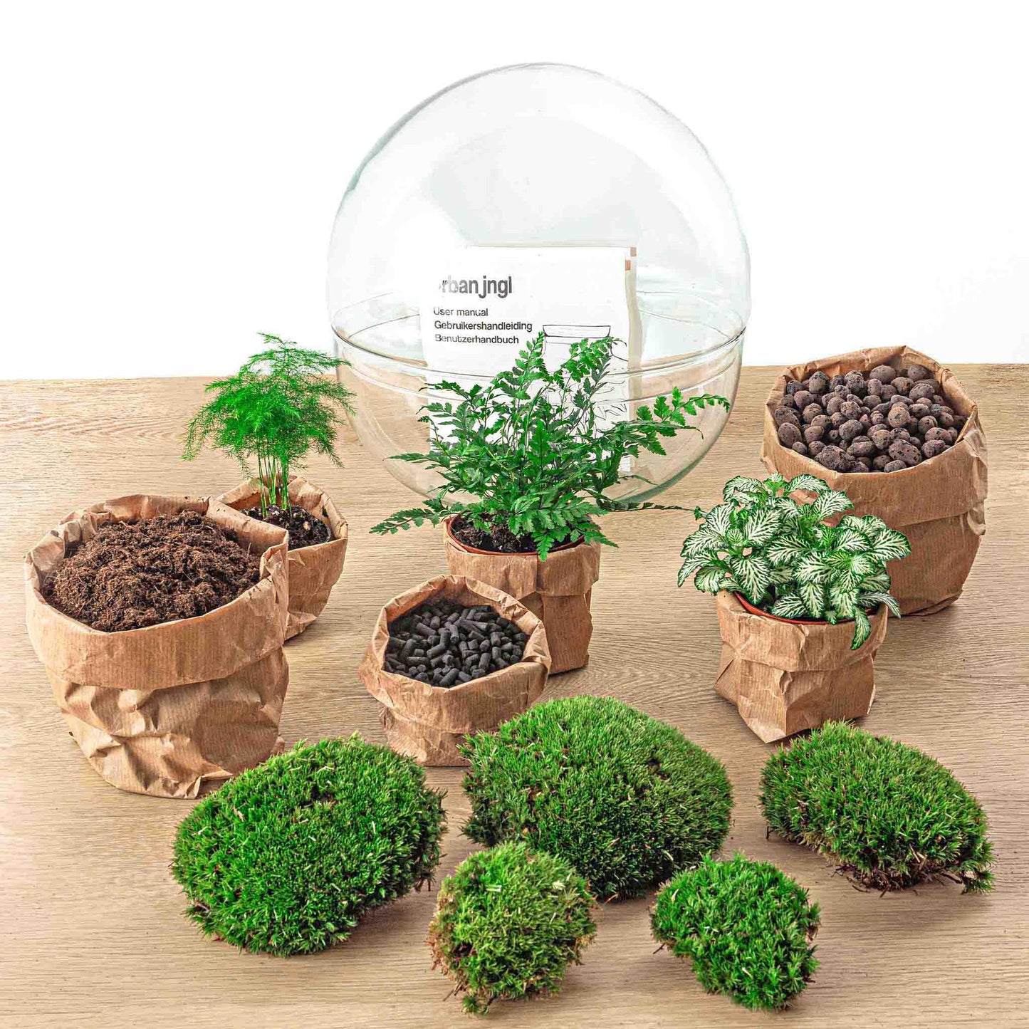 DIY terrarium - Dome XL - ↕ 30 cm - Rake + Shovel + Tweezer