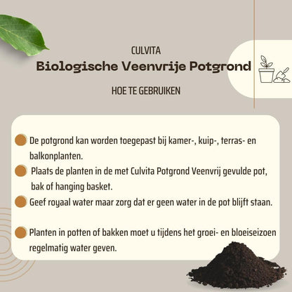 Biologische Veenvrije potgrond 40 liter - Potgrond voor kamerplanten & buitenplanten
