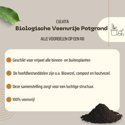 Biologische Veenvrije potgrond 40 liter - Potgrond voor kamerplanten & buitenplanten